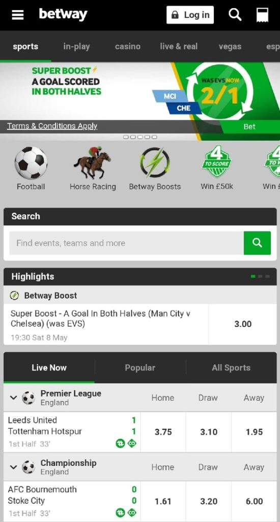 betway sportsbook sa